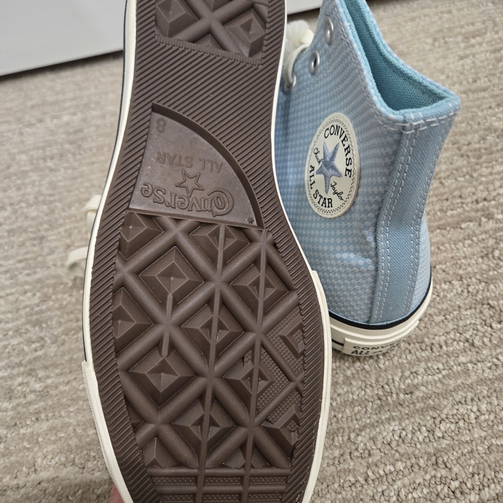 BNIB Converse Lift Platform Sneakers Aqua Check - Picture 8 of 9